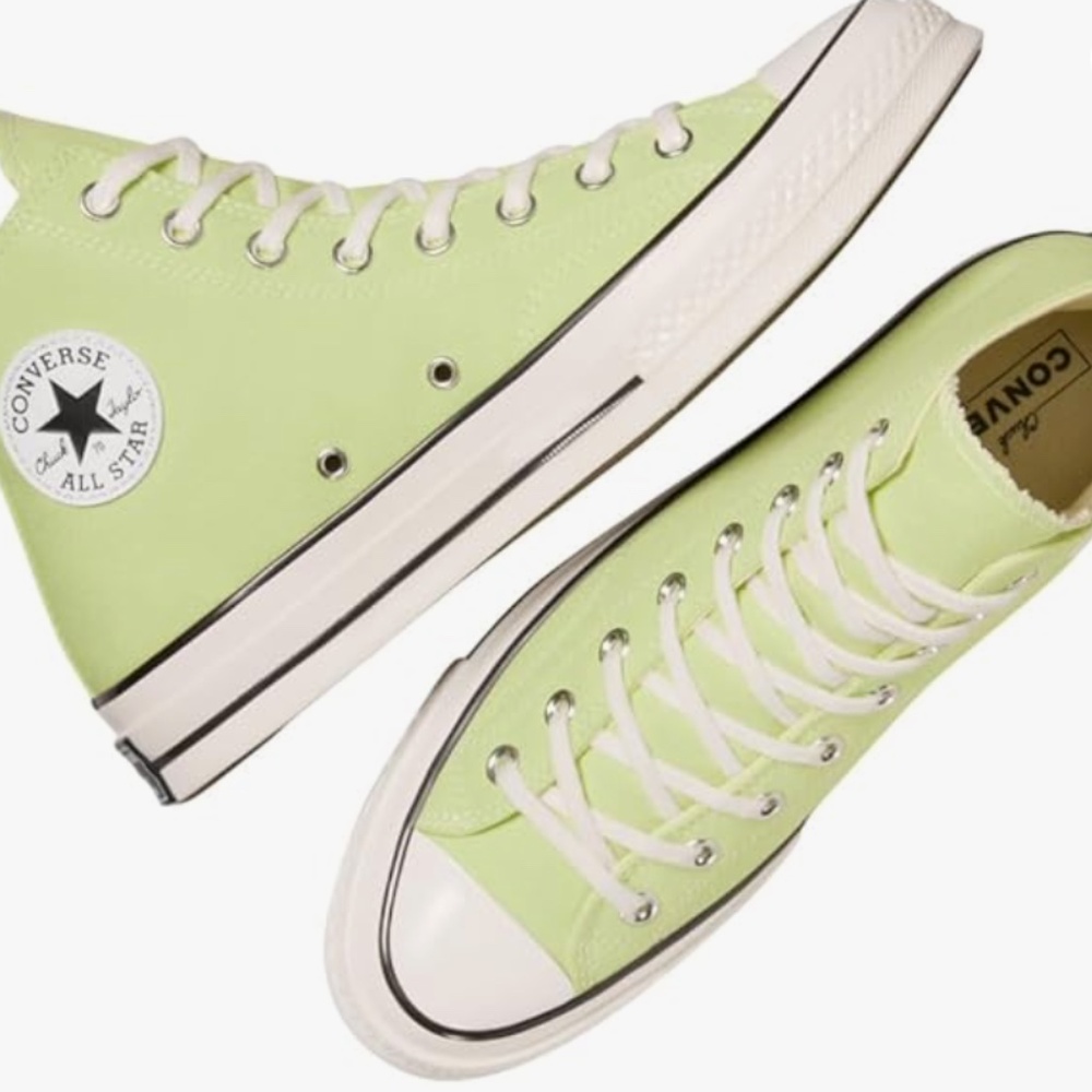 Citron Green Converse High Tops, Size 11